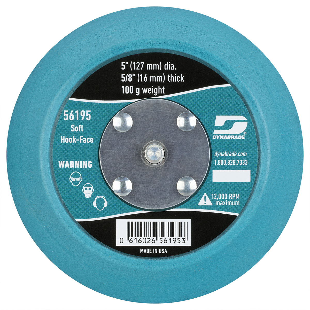 Tarcza robocza na rzep, Dynabrade 125 mm, soft, 16mm bez otworów (56195) - obrazek 3