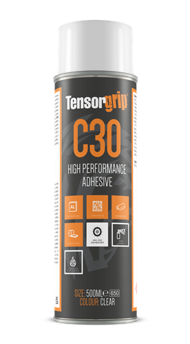 Tensorgrip C30 — klej kontaktowy natryskowy 500ml (EN 13501-1:2018, class A2)